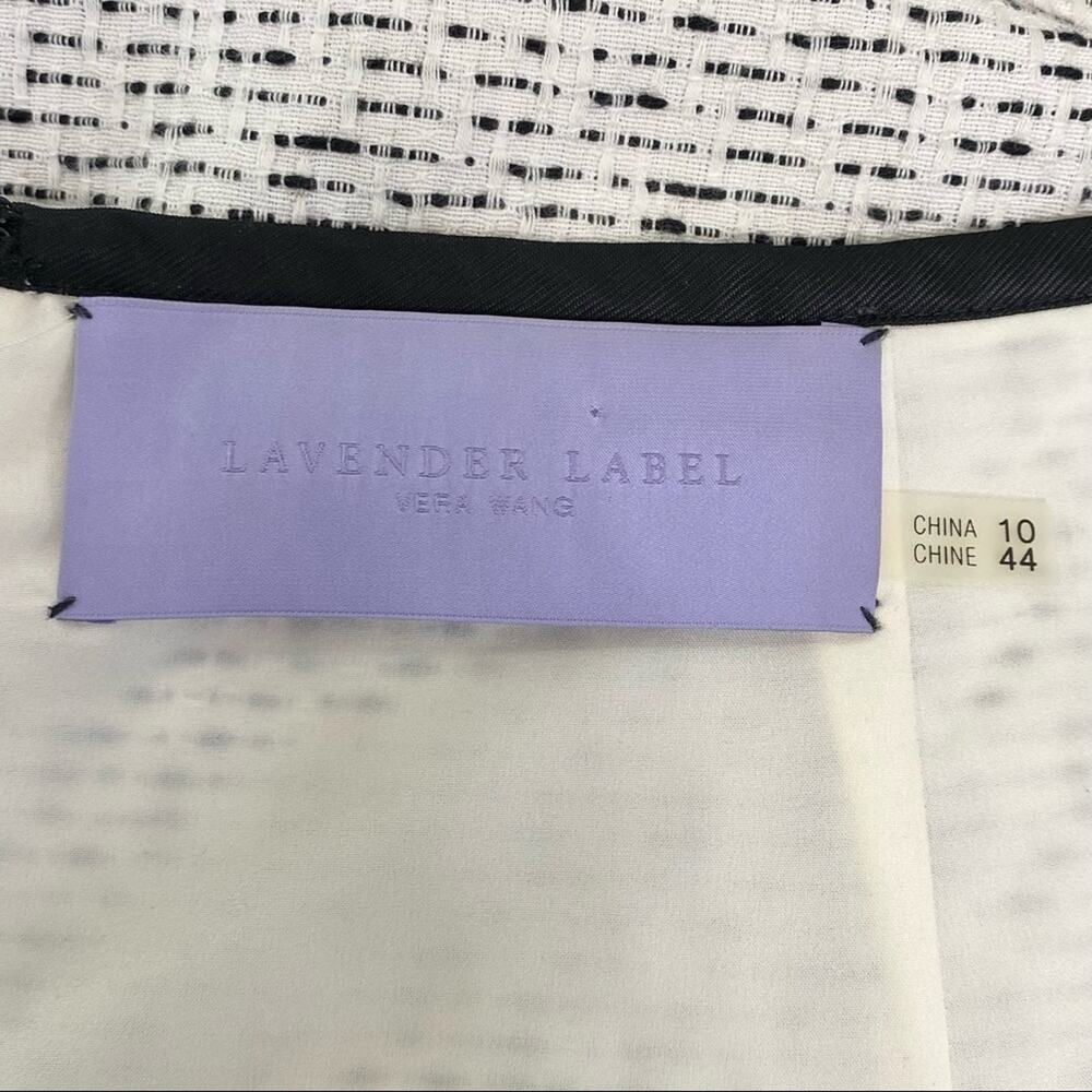 Vera Wang Lavender Label Boucle Tweed Skirt Womens Size 10  Black White Cotton - Picture 10 of 13